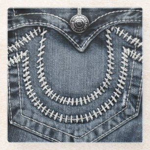 Jeans Pocket Glazen Onderzetter