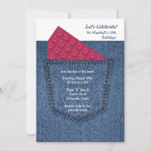 Jeans Pocket Invitation Kaart (Voorkant)