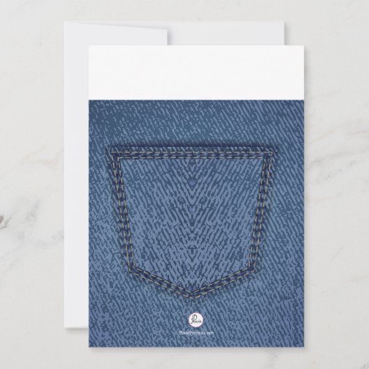 Jeans Pocket Invitation Kaart (Achterkant)
