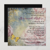 JEANS ROZEN & BUTTERFLIES Bat Mitzvah Uitnodiging (Voorkant / Achterkant)