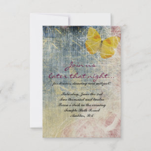 JEANS ROZEN & VLINDERS Bat Mitzvah Party Kaart