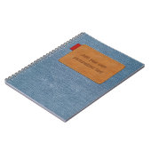 Jeans Textuur met  leder Label Notitieboek (Linkerzijde)