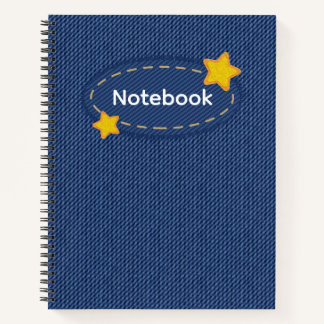 Jeans textuur met sterrenpatroonontwerp notitieboek