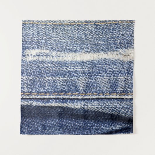Jeans textuurachtergrond. wandkleed (Voorkant)