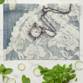  Jeans Victoriaans Kant Keuken Dish Handdoek (Gevouwen)