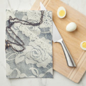  Jeans Victoriaans Kant Keuken Dish Handdoek (Quarter Fold)