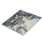  Jeans Victoriaans Kant Monogram Display Tegel Tegeltje (Zijkant)