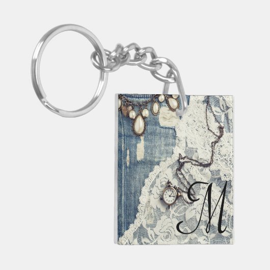  Jeans Victoriaans Lace Pocket Watc Sleutelhanger (Voorkant Links)