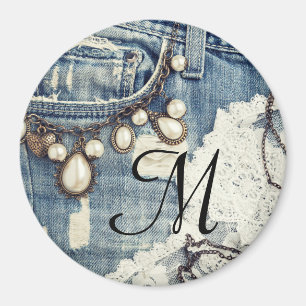  Jeans Victoriaans Monogram Initiaal Magnet