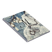  Jeans Victoriaans Monogram Initiaal Notitieboek (Rechterzijde)