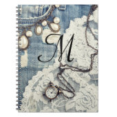 Jeans Victoriaans Monogram Initiaal Notitieboek (Voorkant)