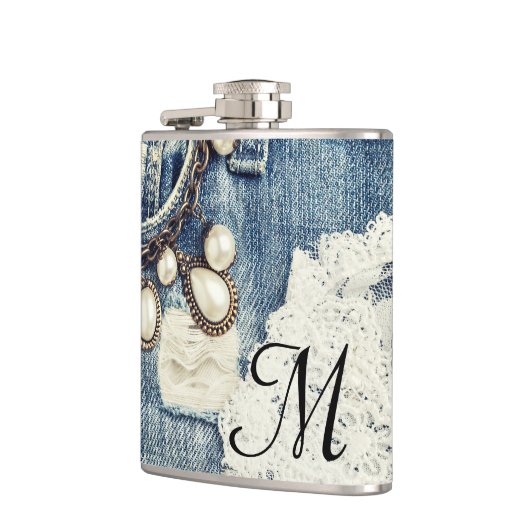  Jeans Victoriaans Monogram Whiskey Flask Heupfles (Links)