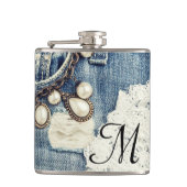  Jeans Victoriaans Monogram Whiskey Flask Heupfles (Voorkant)