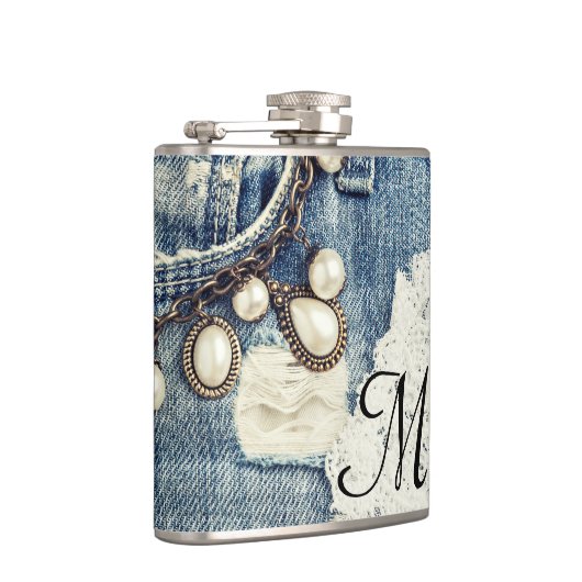  Jeans Victoriaans Monogram Whiskey Flask Heupfles (Rechts)