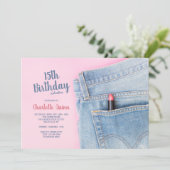 Jeans voor altijd verjaardagsfeestje kaart (Staand voorkant)