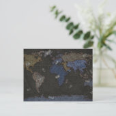 Jeans Wereldkaart Briefkaart (Staand voorkant)