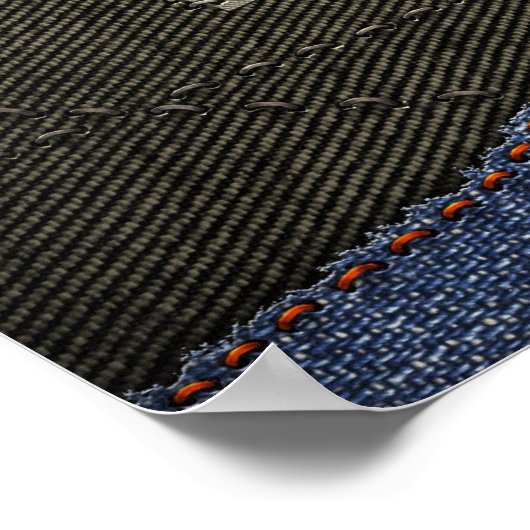 Jeans Wereldkaart Poster (Hoek)