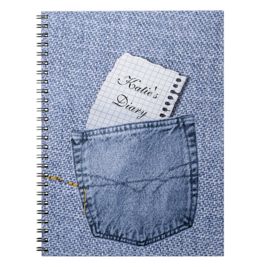 Jeans zakje Notitieblok Diary Notitieboek (Voorkant)