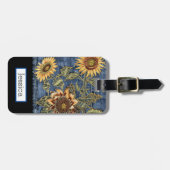 Jeans zonnebloem bagagelabel (Voorkant horizontaal)