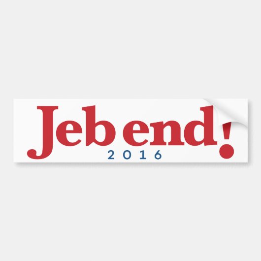 Jeb einde! 2016 bumpersticker (Voorkant)