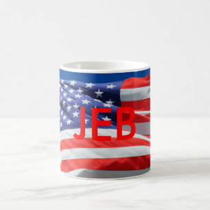 Jeb Running President USA, Amerikaanse vlag, Mok