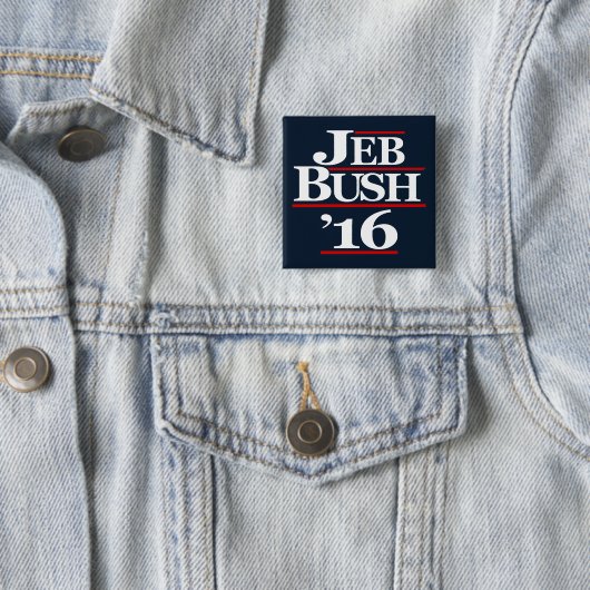 Jeb Struik 2016 Campagne Buttonnen Vierkante Button 5,1 Cm (In situ)