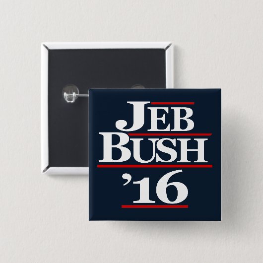 Jeb Struik 2016 Campagne Buttonnen Vierkante Button 5,1 Cm (Voorkant /achterkant)