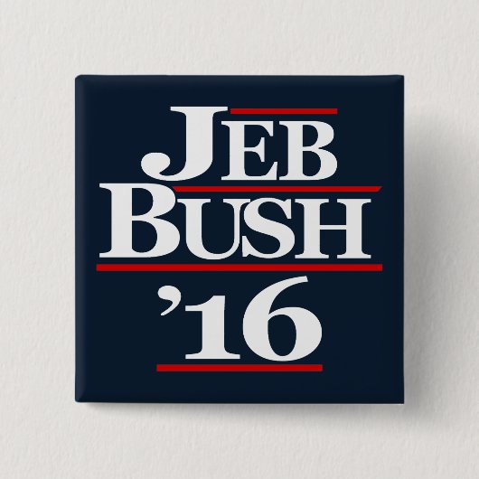 Jeb Struik 2016 Campagne Buttonnen Vierkante Button 5,1 Cm (Voorkant)
