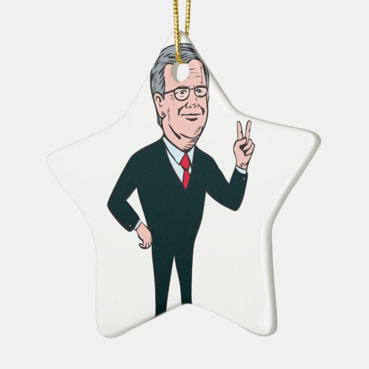 Jeb Struik Republican Candidate 2016 Cartoon Keramisch Ornament (Links)
