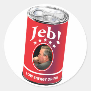 Jeb Struik voor President Humor, low energy Drink Ronde Sticker