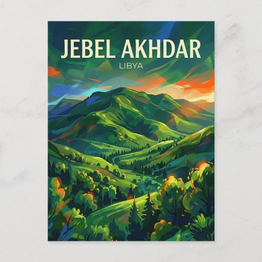 Jebel Akhdar, Groene Bergen Libië Briefkaart (Voorkant)
