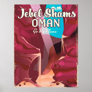 Jebel Shams, Oman vintage poster. Poster