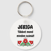 JEBIGA Többet mond minden szónál! fehér kulcstartó Sleutelhanger (Voorkant)