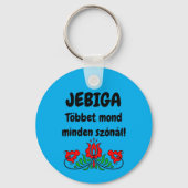 JEBIGA Többet mond minden szónál! kék kulcstartó Sleutelhanger (Voorkant)