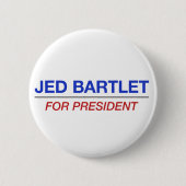JED BARTLET voor de knop president Ronde Button 5,7 Cm (Voorkant)