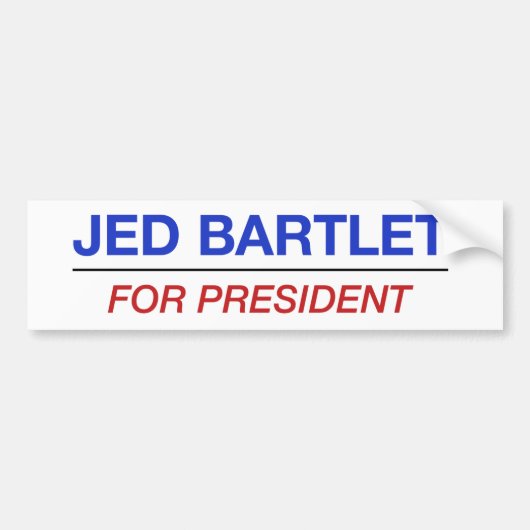 JED BARTLET voor president-bumpersticker Bumpersticker (Voorkant)