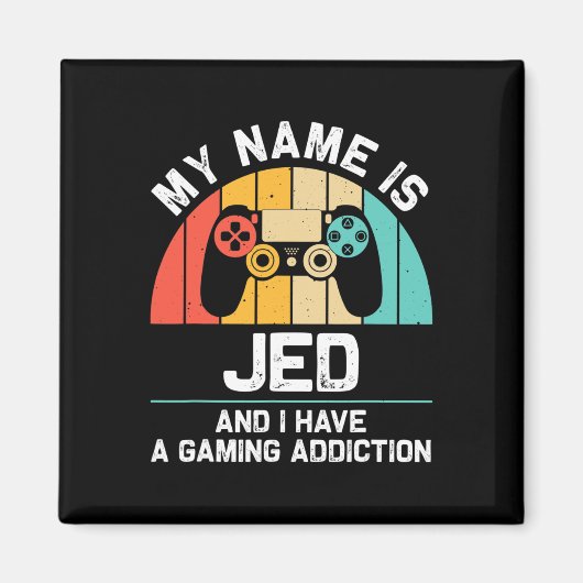 Jed Cadeau Naam Gepersonaliseerd Grappig Gamen Gee Magneet (Voorkant)