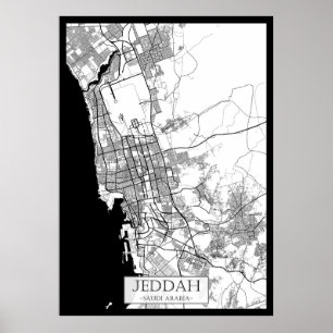 Jeddah Saudi-Arabië Kaart Poster