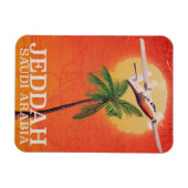 Jeddah Saudi-Arabië  kaart reisposter. Magneet (Horizontaal)