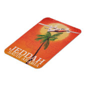 Jeddah Saudi-Arabië  kaart reisposter. Magneet (Linkerzijde)
