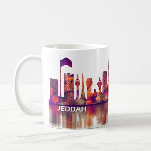 Jeddah Saudi-Arabië Skyline Koffiemok (Links)