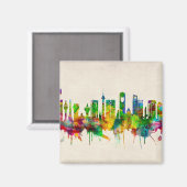 Jeddah Saudi-Arabië Skyline Magneet (Voorkant / Achterkant)