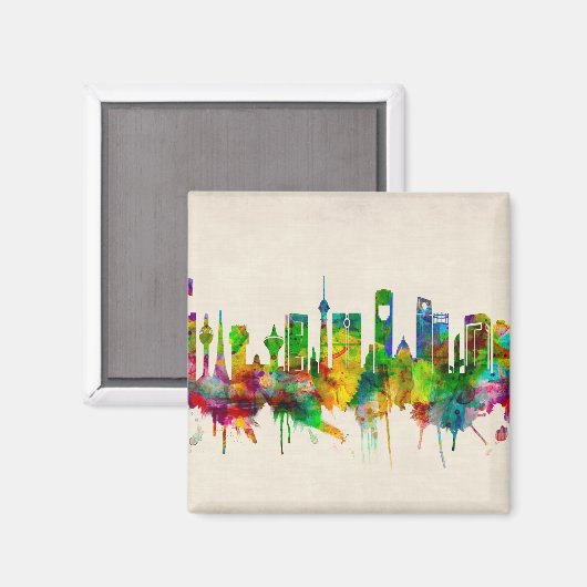 Jeddah Saudi-Arabië Skyline Magneet (Voorkant / Achterkant)