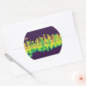 Jeddah Saudi-Arabië Skyline Ronde Sticker (Envelop)