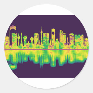 Jeddah Saudi-Arabië Skyline Ronde Sticker
