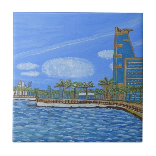 Jeddah, Saudi-Arabië Tegeltje (Voorkant)