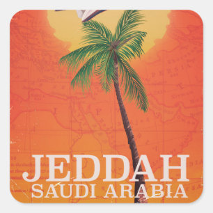 Jeddah Saudi-Arabië Vacation poster Vierkante Sticker