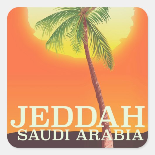 Jeddah Saudi-Arabië Vacation poster Vierkante Sticker (Voorkant)