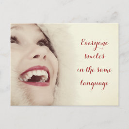Jeder lächelt in derselben Sprache Briefkaart