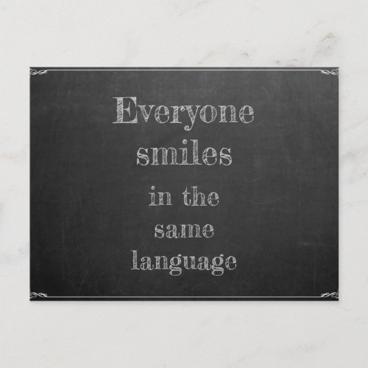 Jeder lächelt in derselben Sprache Briefkaart (Voorkant)